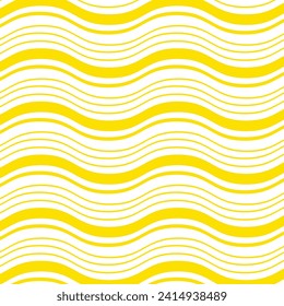 abstract seamless minimalistic yellow bold and thin line wave pattern.
