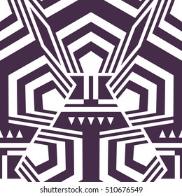 Abstract Seamless Modern Art Pattern for Textile Design. Mix of Black Stripes and Geometrical Shapes