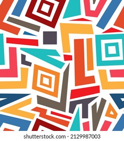 Abstract seamless modern colorful retro design background