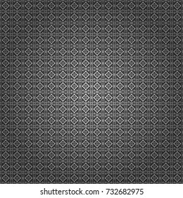 Abstract seamless modern pattern with regularly repeating geometrical grid with rhombuses, strips, rectangles in black, white and gray colors. Vector element for graphical design.