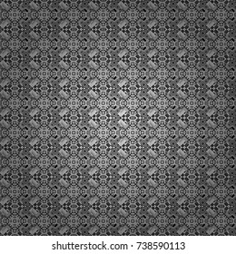Abstract seamless modern pattern with regularly repeating geometrical grid with rhombuses, strips, rectangles in black, white and gray colors. Vector element for graphical design.