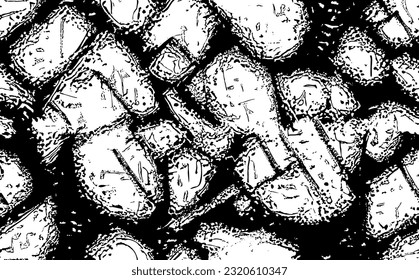 Abstract seamless monochrome pattern in black and white color with grungy textured elements