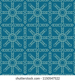 Abstract seamless monochrome pattern with geometric elements  
