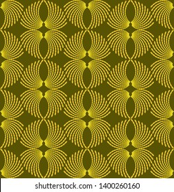 Abstract seamless monochrome pattern with geometric elements - spirals, ellipses