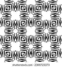 Abstract seamless monochrome pattern on white background for coloring. Design for banner, card, invitation, postcard, textile, fabric, wrapping paper, coloring book.