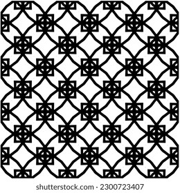 Abstract seamless monochrome pattern on white background for coloring. Design for banner, card, invitation, postcard, textile, fabric, wrapping paper, coloring book.