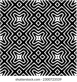 Abstract seamless monochrome pattern on white background for coloring. Design for banner, card, invitation, postcard, textile, fabric, wrapping paper, coloring book.