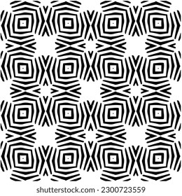 Abstract seamless monochrome pattern on white background for coloring. Design for banner, card, invitation, postcard, textile, fabric, wrapping paper, coloring book.