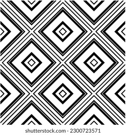Abstract seamless monochrome pattern on white background for coloring. Design for banner, card, invitation, postcard, textile, fabric, wrapping paper, coloring book.