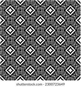 Abstract seamless monochrome pattern on white background for coloring. Design for banner, card, invitation, postcard, textile, fabric, wrapping paper, coloring book.