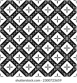 Abstract seamless monochrome pattern on white background for coloring. Design for banner, card, invitation, postcard, textile, fabric, wrapping paper, coloring book.