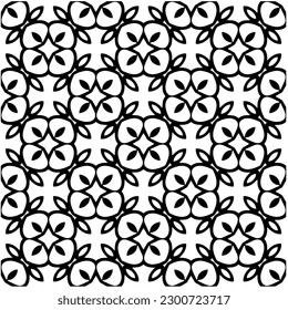 Abstract seamless monochrome pattern on white background for coloring. Design for banner, card, invitation, postcard, textile, fabric, wrapping paper, coloring book.