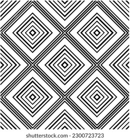 Abstract seamless monochrome pattern on white background for coloring. Design for banner, card, invitation, postcard, textile, fabric, wrapping paper, coloring book.