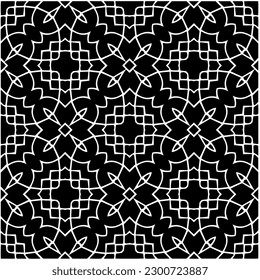 Resumen de un patrón monocromo sin fisuras sobre fondo blanco para colorear. Diseño para banner, tarjeta, invitación, postal, textil, tela, papel envolvente, libro de colorantes.