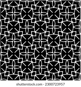 Abstract seamless monochrome pattern on white background for coloring. Design for banner, card, invitation, postcard, textile, fabric, wrapping paper, coloring book.