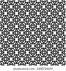 Abstract seamless monochrome pattern on white background for coloring. Design for banner, card, invitation, postcard, textile, fabric, wrapping paper, coloring book.