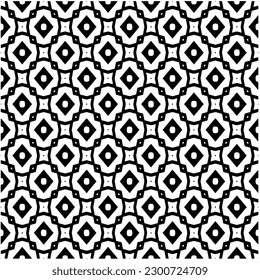 Abstract seamless monochrome pattern on white background for coloring. Design for banner, card, invitation, postcard, textile, fabric, wrapping paper, coloring book.
