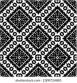 Abstract seamless monochrome pattern on white background for coloring. Design for banner, card, invitation, postcard, textile, fabric, wrapping paper, coloring book.