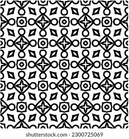 Abstract seamless monochrome pattern on white background for coloring. Design for banner, card, invitation, postcard, textile, fabric, wrapping paper, coloring book.