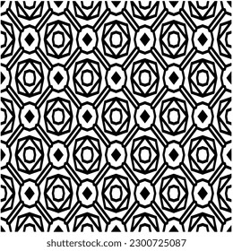 Abstract seamless monochrome pattern on white background for coloring. Design for banner, card, invitation, postcard, textile, fabric, wrapping paper, coloring book.