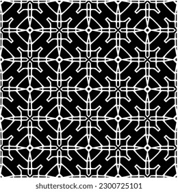 Abstract seamless monochrome pattern on white background for coloring. Design for banner, card, invitation, postcard, textile, fabric, wrapping paper, coloring book.