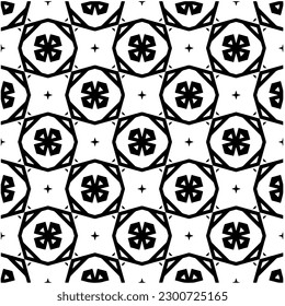 Abstract seamless monochrome pattern on white background for coloring. Design for banner, card, invitation, postcard, textile, fabric, wrapping paper, coloring book.