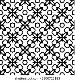 Abstract seamless monochrome pattern on white background for coloring. Design for banner, card, invitation, postcard, textile, fabric, wrapping paper, coloring book.