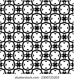 Abstract seamless monochrome pattern on white background for coloring. Design for banner, card, invitation, postcard, textile, fabric, wrapping paper, coloring book.