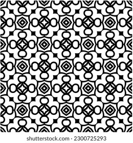 Abstract seamless monochrome pattern on white background for coloring. Design for banner, card, invitation, postcard, textile, fabric, wrapping paper, coloring book.