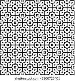 Resumen de un patrón monocromo sin fisuras sobre fondo blanco para colorear. Diseño para banner, tarjeta, invitación, postal, textil, tela, papel envolvente, libro de colorantes.