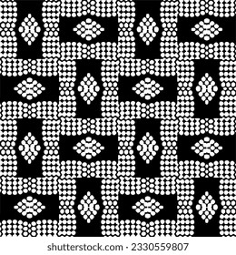 Abstract seamless monochrome pattern on white background for coloring. Design for banner, card, invitation, postcard, textile, fabric, wrapping paper.