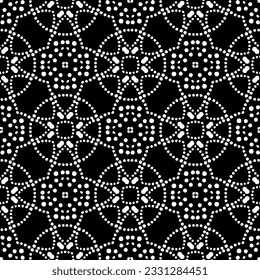 Abstract seamless monochrome pattern on white background for coloring. Design for banner, card, invitation, postcard, textile, fabric, wrapping paper.