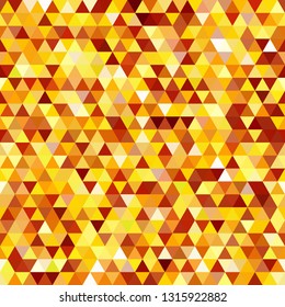 Abstract seamless mosaic background. Triangle geometric background. Vector illustration. Yellow, orange, brown colors.