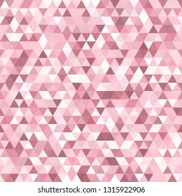 Abstract seamless mosaic background. Triangle geometric background. Vector illustration. Pink, white colors.