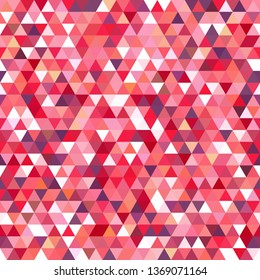 Abstract seamless mosaic background. Triangle geometric background. Vector illustration. Pink, white, red colors.