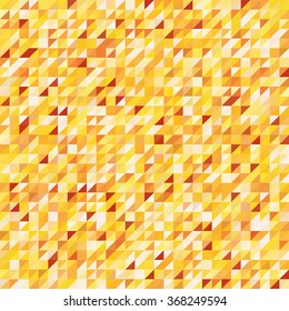 Abstract seamless mosaic background.  Triangle geometric background. Vector illustration. Yellow color. 