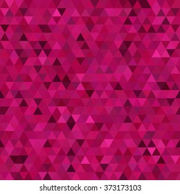 Abstract seamless mosaic background. Triangle geometric background. Vector illustration. Pink, purple colors. 