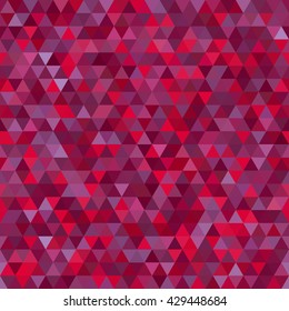 Abstract seamless mosaic background. Triangle geometric background. Vector illustration. Pink, purple colors. 