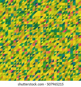 Abstract seamless mosaic background. Triangle geometric background. Vector illustration. Yellow, green colors