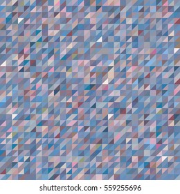 Abstract seamless mosaic background. Triangle geometric background. Vector illustration. Blue, pink, gray colors. 