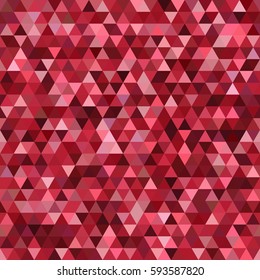Abstract seamless mosaic background. Triangle geometric background. Vector illustration. Red, brown colors.