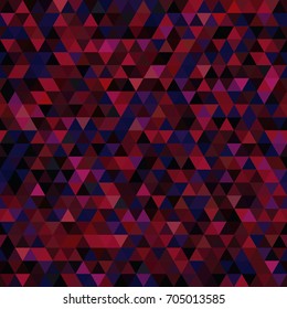 Abstract seamless mosaic background. Triangle geometric background. Vector illustration. Dark purple, black colors.