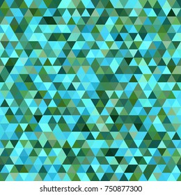 Abstract seamless mosaic background. Triangle geometric background. Vector illustration. Green, blue colors.