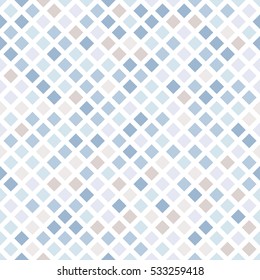 Abstract seamless mosaic on a white background. Shades of blue and beige.