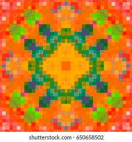 Abstract seamless mosaic pattern of colored square blocks