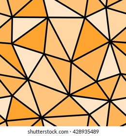 Abstract seamless mosaic pattern. Light and dark orange mosaic pattern for background or wallpaper. The mosaic pattern for printing presentation or flyer. Thick lines on the mosaic pattern.