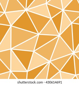 Abstract seamless mosaic pattern. Light and dark orange mosaic pattern for background or wallpaper. The mosaic pattern for printing presentation or flyer. Thick white lines on the mosaic pattern.