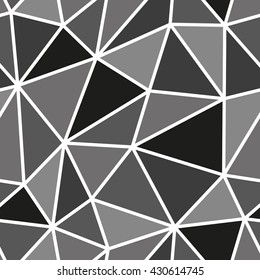 Abstract seamless mosaic pattern. Light and dark grey, black mosaic pattern for background or wallpaper. The mosaic pattern for printing presentation or flyer. Thick white lines on the mosaic pattern.