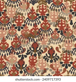 abstract seamless motif fabric patterns, abstract ikat, carpet, fabric, batik