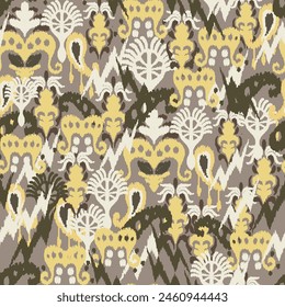 patrones de tela con motivos sin costuras abstractos, ikat abstracto, alfombra, tela, batik